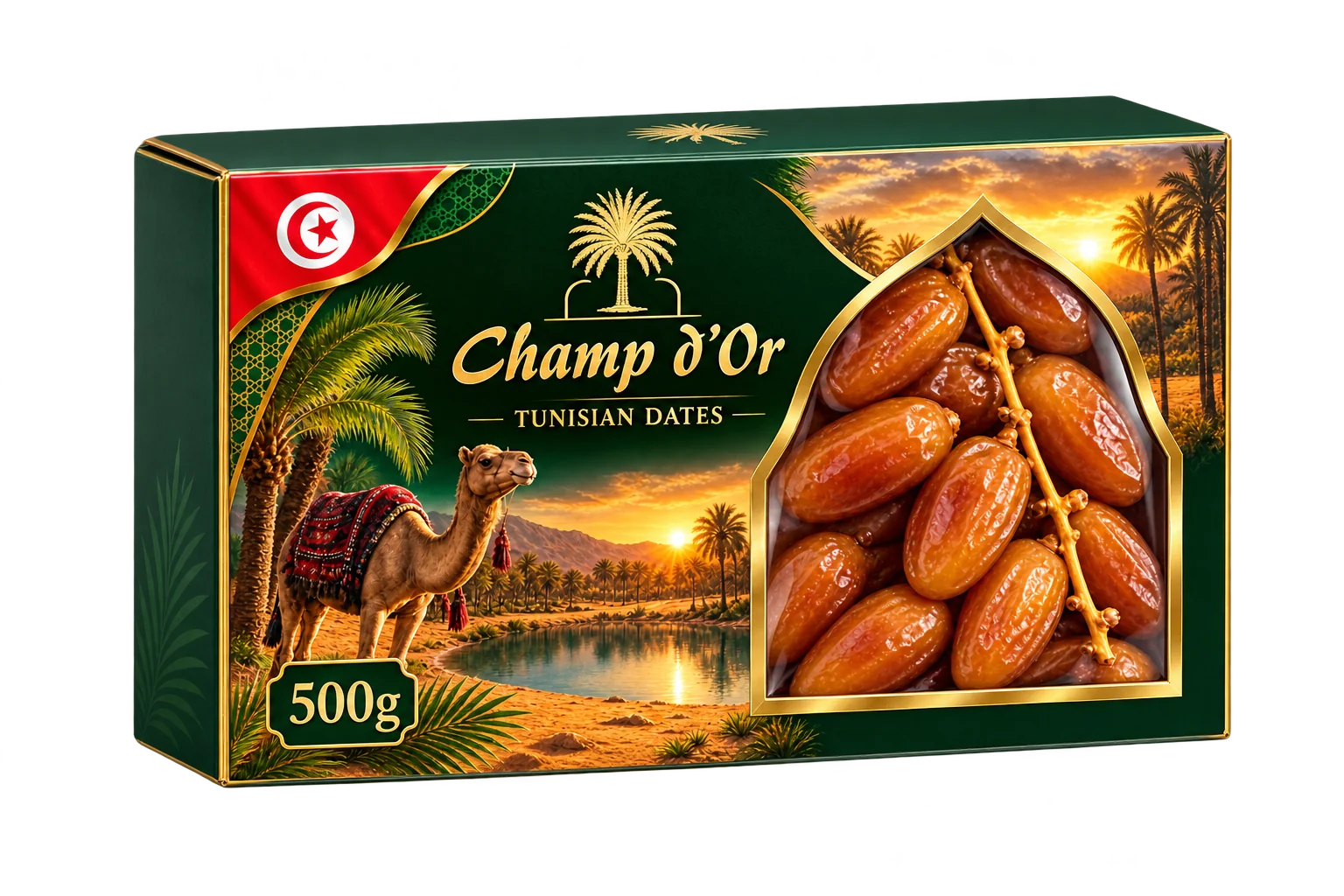 Maquette du coffret Champ d’Or 500 g